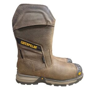 Caterpillar Work Boots Mens Brown Waterproof Carbon Composite Toe ASTM Sz 12W